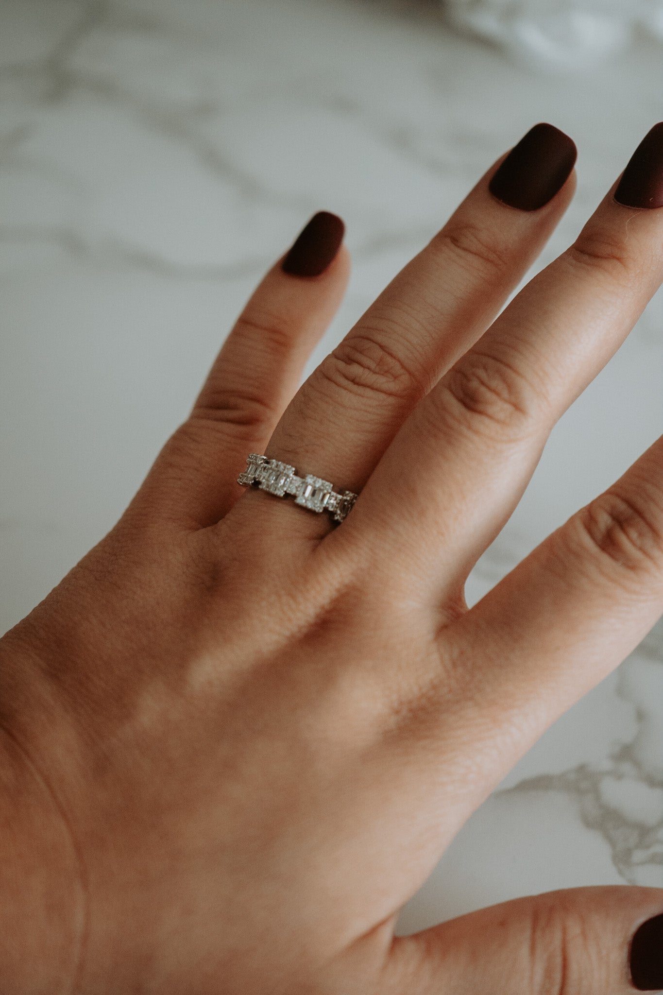 Nellie Dainty Cubic Zirconia Sterling Silver Ring Band