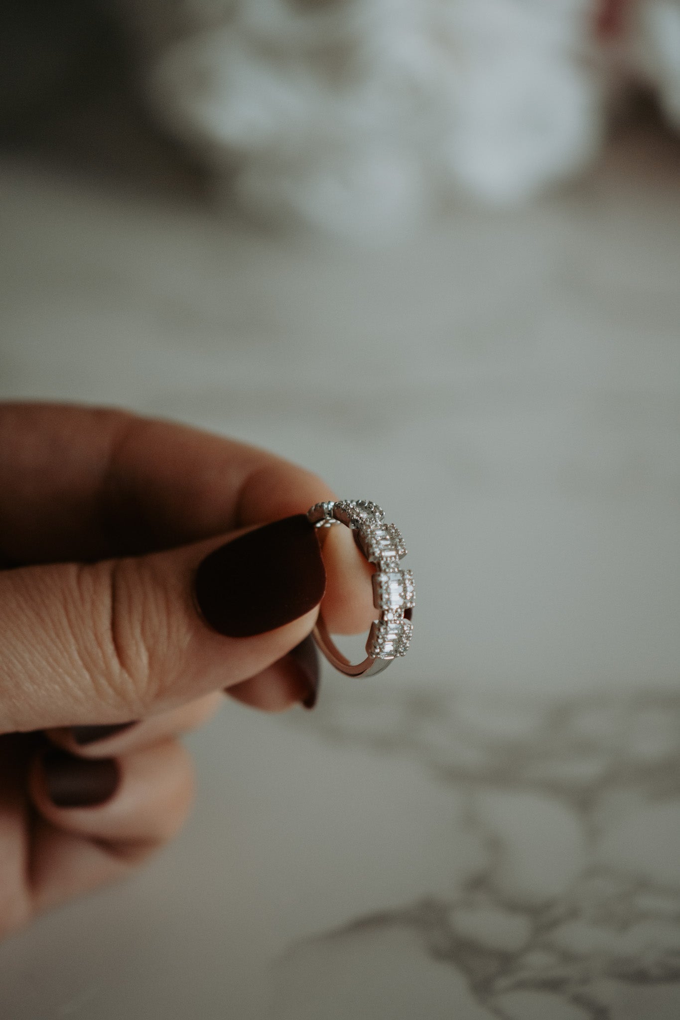 Nellie Dainty Cubic Zirconia Sterling Silver Ring Band