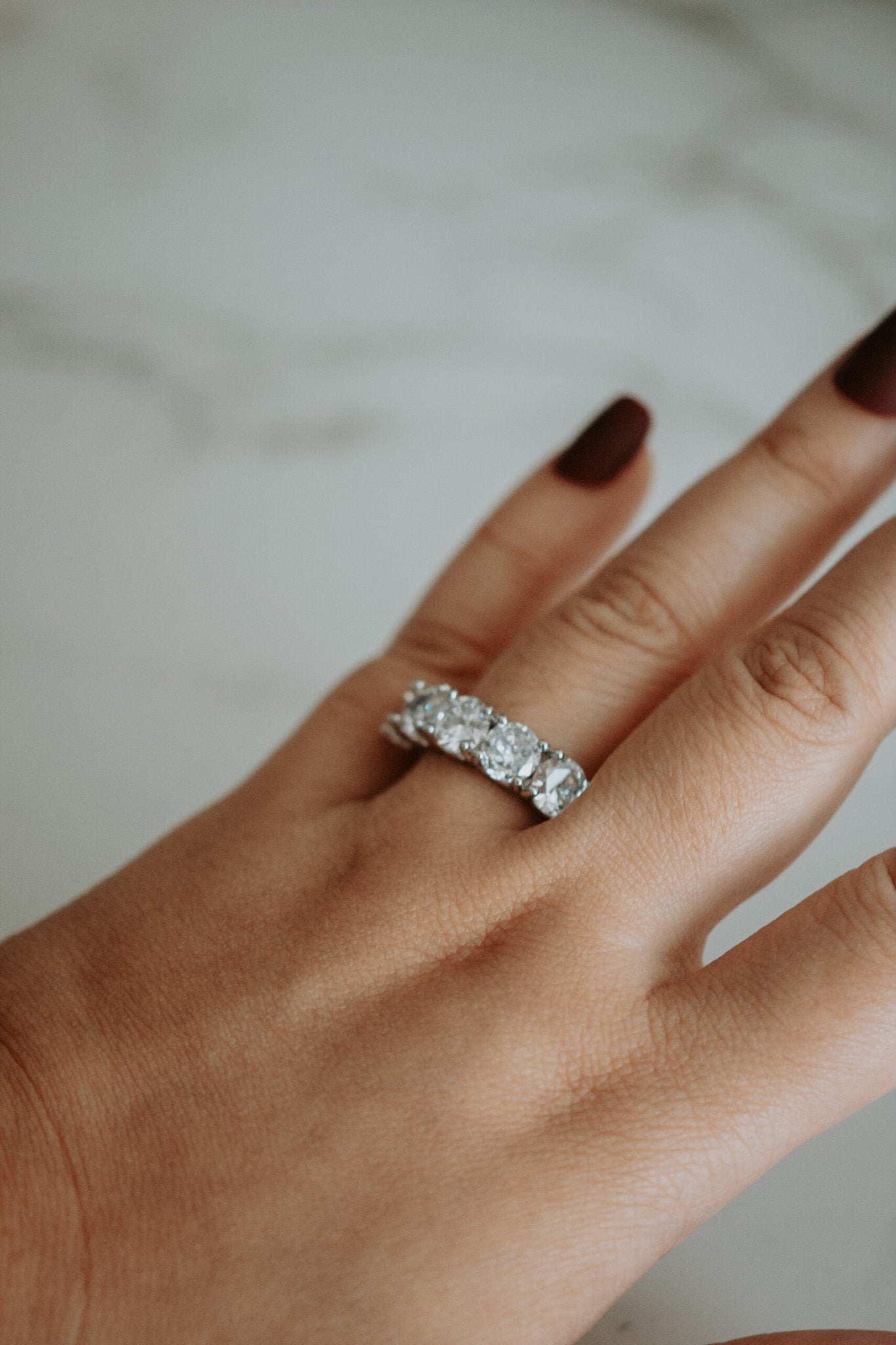 Abigail 5 Stone Pronged Cubic Zirconia Sterling Silver Ring