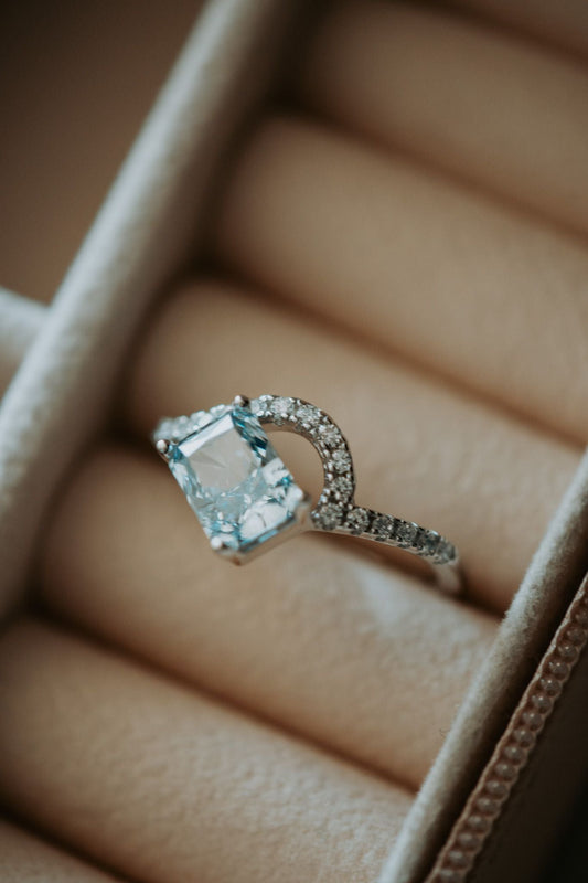 Astrid Blue Topaz Radiant Cut Sterling Silver Ring