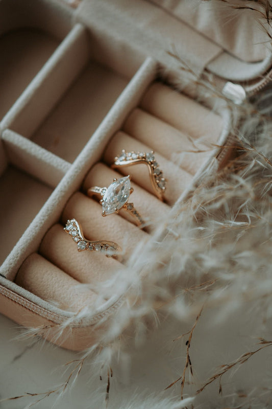 Janece 3PC Champagne Gold Ring Set