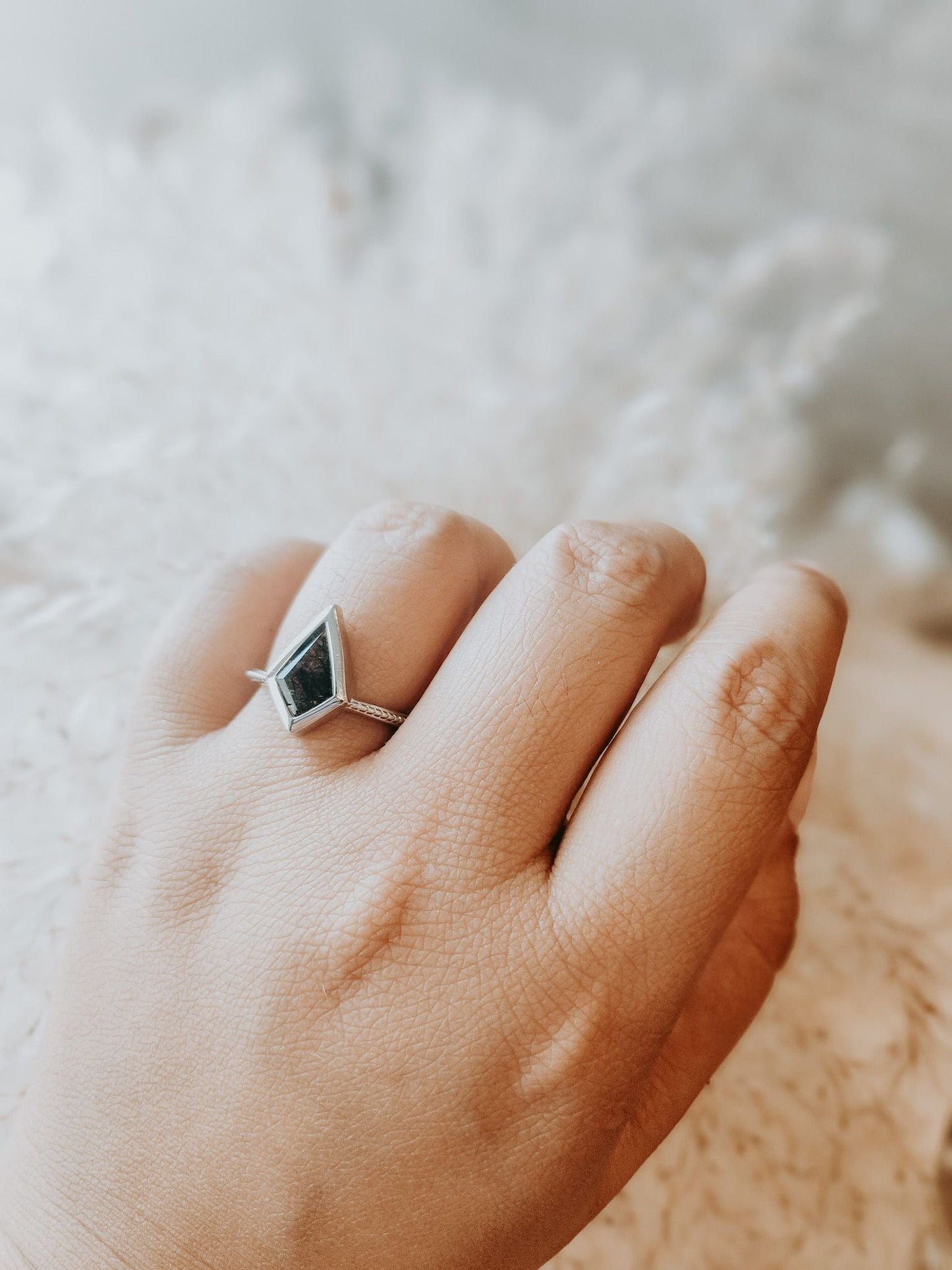 Priza Rutilated Black Sterling Silver Ring