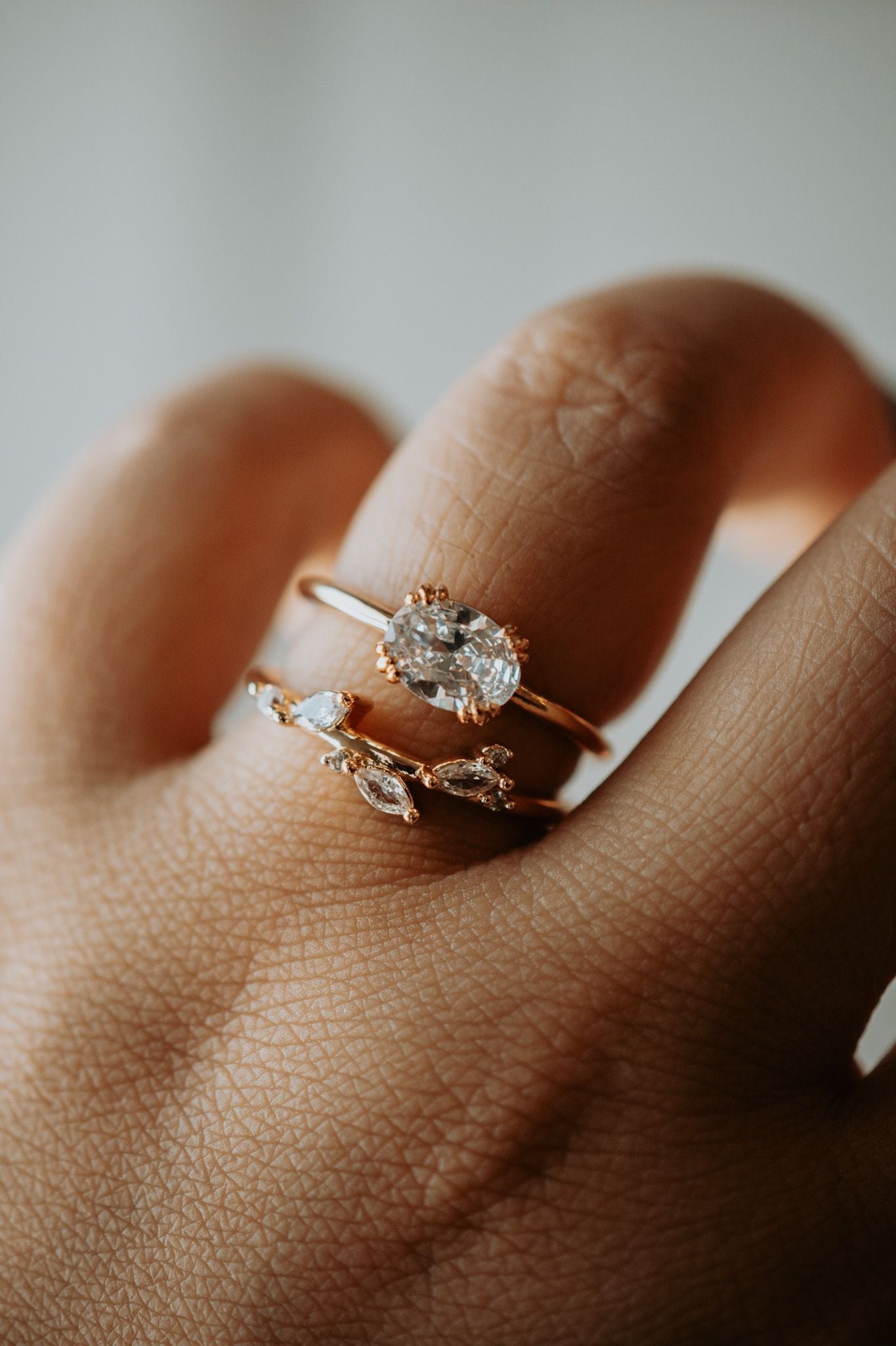 Kirah Champagne Gold Ring Set